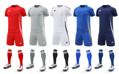 AD701 Blank DIY Soccer Training Uniforms Men's Custom Jersey and Shorts Youth Kids Football Set