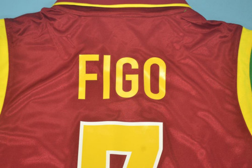 Retro Jersey 1998 Portugal FIGO 7 Home Soccer Jersey Vintage Football Shirt