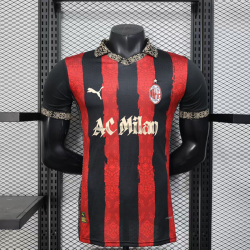 Player Version 2025-2026 AC Milan Black/Red Special Edition Soccer Jersey AC Football Shirt