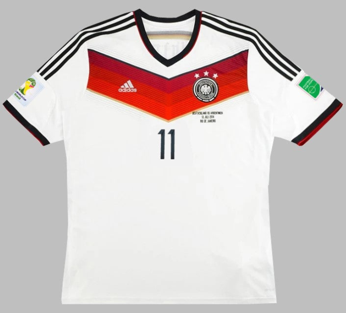 with Front Lettering+3 Stars+World Cup Patch Retro Jersey Germany 2014 KLOSE 11 Home Soccer Jersey Vintage Football Shirt