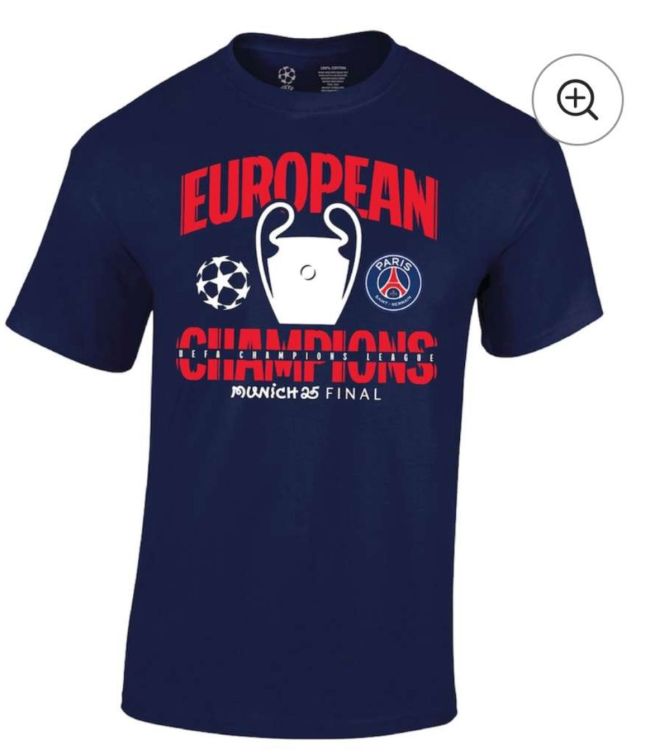 2025-2026 PSG Dark Blue EUROPEAN CHAMPIONS Soccer Jersey Paris Football Maillot Cotton T-shirt