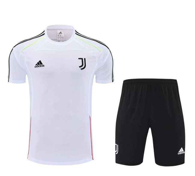 Adult Uniform 2025-2026 Juventus White Soccer Training Shirt and Shorts Football Set