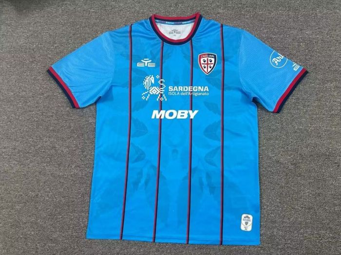 Fan Version 2024-2025 Cagliari Third Away Blue Soccer Jersey Football Shirt