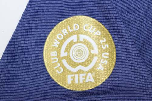 with  FIFA 2025 WORLD CLUB CUP Patch Fan Version 2025-2026 Atletico Madrid J.ALVAREZ 19 Away Dark Blue Soccer Jersey Football Shirt