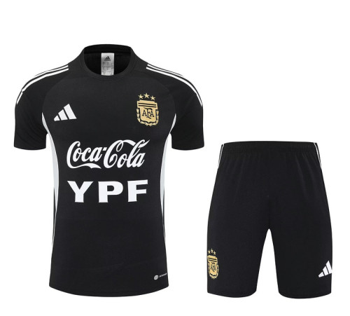 Adult Uniform 2025-2026 Argentina Black Soccer Training Shirt and Shorts Football Set
