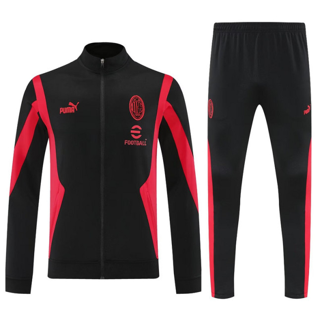 2025-2026 AC MILAN Black//Red Soccer Training Jacket and Pants Football Tracksuit
