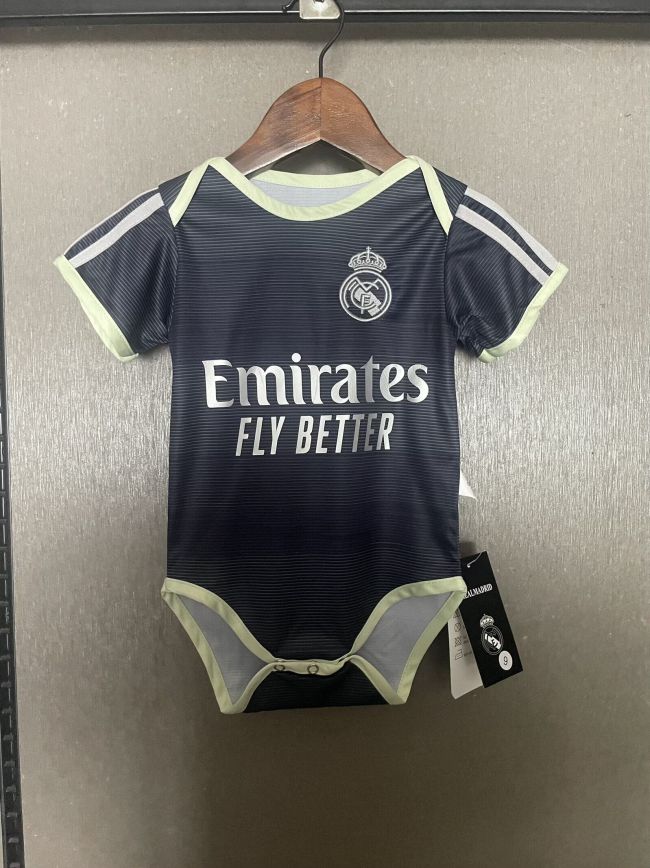 Baby Cloth 2025-2026 Real Madrid Away Dark Blue Soccer Jersey Baby Onesies