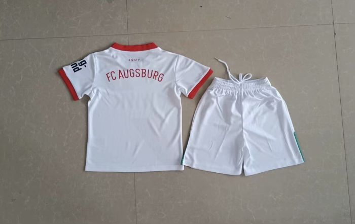 Youth Uniform Kids Kit 2025-2026 Augsburg Home Soccer Jersey Shorts Child Football Set