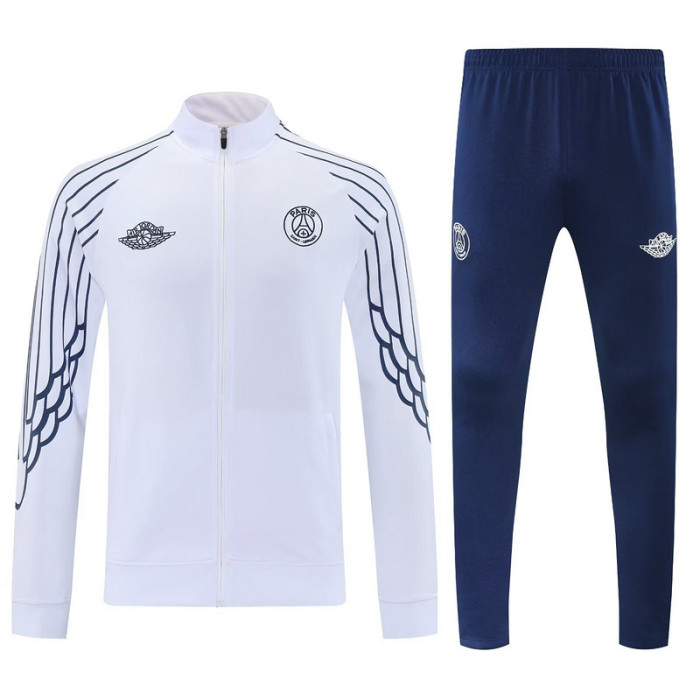 2025-2026 PSG White Soccer Training Jacket and Pants Football Tracksuit