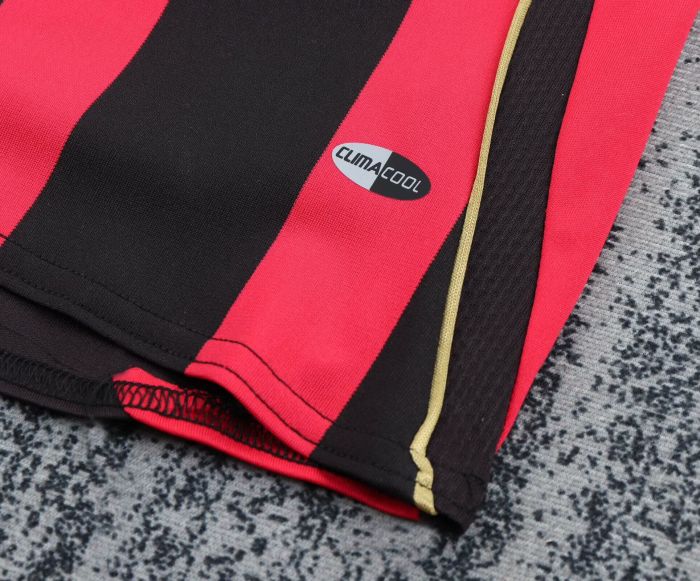 Retro Uniform Long Sleeve Youth Uniform Kids Kit 2006-2007 AC Milan Home Soccer Jersey Shorts Child Football Set