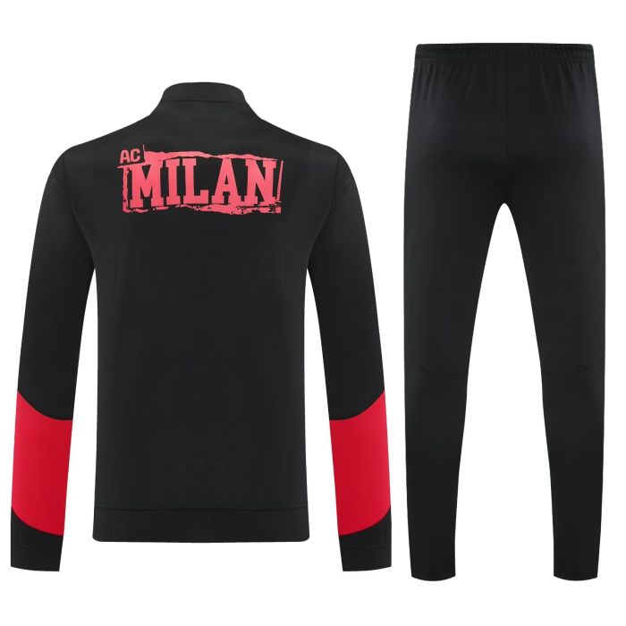 2025-2026 AC MILAN Black//Red Soccer Training Jacket and Pants Football Tracksuit