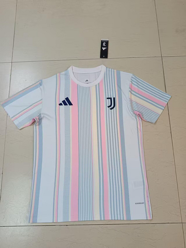 Maillot Juve Shirt Fans Version 2025-2026 Juventus Grey/Pink/Blue Soccer Training Jersey Football Shirt