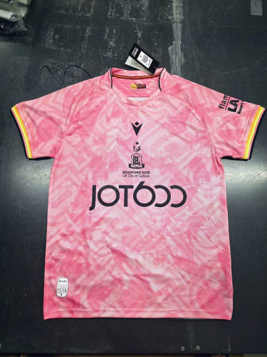 Fan Version 2025-2026 Bradford City Pink Soccer Jersey Football Shirt