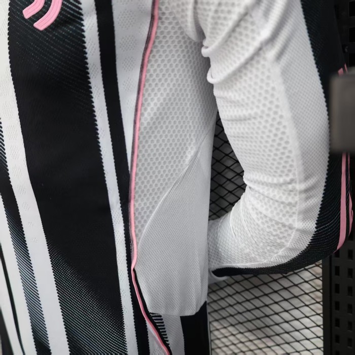 Long Sleeve Maillot Juve Shirt Player Version Juventus 2025-2026 Home Soccer Jersey Football Shirt