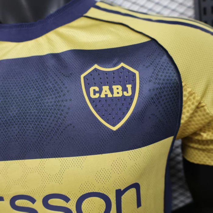 Player Version 2025-2026 Boca Juniors Away Yellow Soccer Jersey Football Shirt