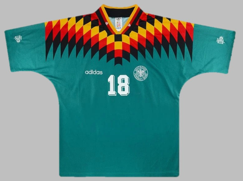 Retro Jersey 1994 Germany KLINSMANN 18 Away Green Soccer Jersey Vintage Football Shirt