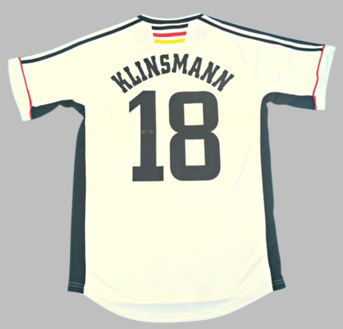 with Front Lettering Retro Jersey 1998 Germany 18 KLINSMANN Home Soccer Jersey