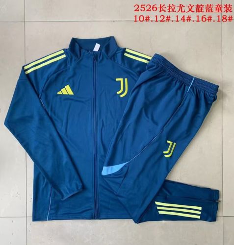 Youth 2025-2026 Juventus Dark Blue Soccer Training Jacket Football Jacket and Pants