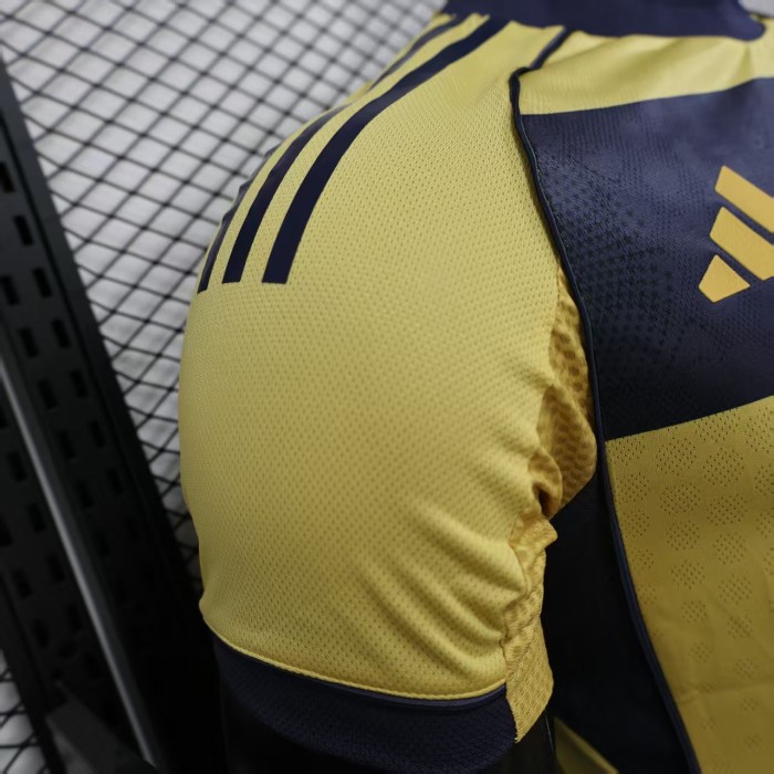 Player Version 2025-2026 Boca Juniors Away Yellow Soccer Jersey Football Shirt