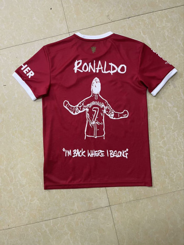 Retro Jersey 2021-2022 Manchester United RONALDO Version Soccer Jersey Vintage Football Shirt