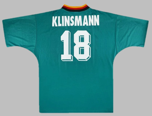 Retro Jersey 1994 Germany KLINSMANN 18 Away Green Soccer Jersey Vintage Football Shirt