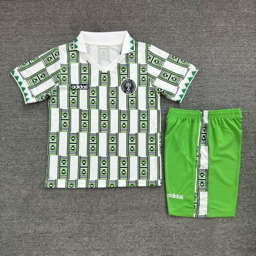 Retro Youth Uniform Kids Kit 1994 Nigeria Away Soccer Jersey Shorts Child Football Set