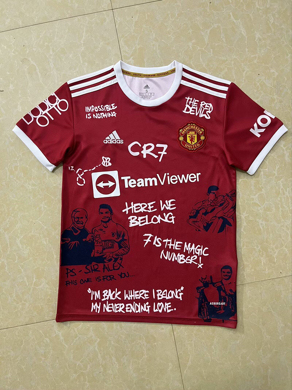 Retro Jersey 2021-2022 Manchester United RONALDO Version Soccer Jersey Vintage Football Shirt