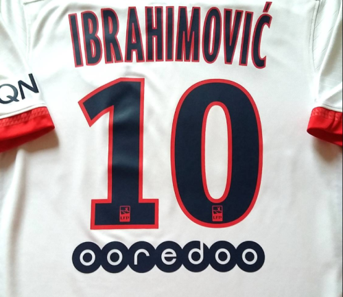 Retro Jersey 2015-2016 PSG IBRAHIMOVIC 10 Away White Soccer Jersey Vintage Paris Football Shirt