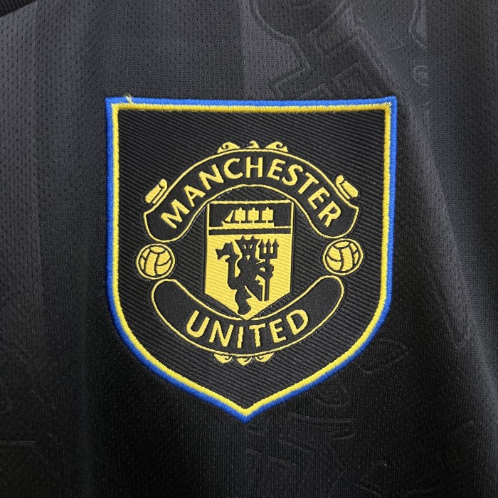 Fan Version 2025-2026 Manchester United Third Away Black Soccer Jersey Football Shirt