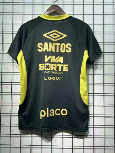 Fan Version 2025-2026 Santos Black Soccer Training Jersey Football Shirt