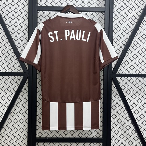 Fan Version 2025-2026 St. Pauli Home Soccer Jersey Football Shirt