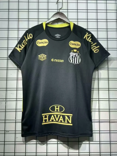 Fan Version 2025-2026 Santos Black Soccer Training Jersey Football Shirt