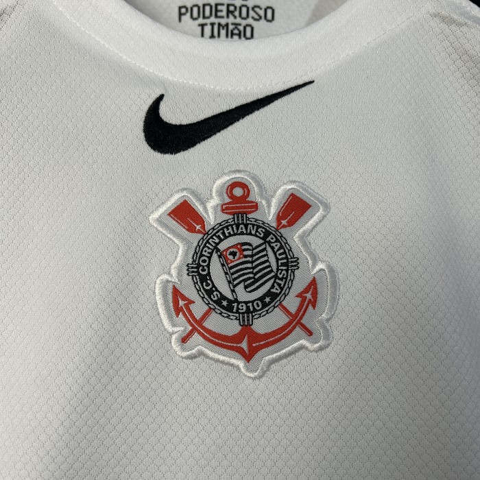 Youth Uniform Kids Kit 2025-2026 Corinthians Home Soccer Jersey Shorts Child Football Set