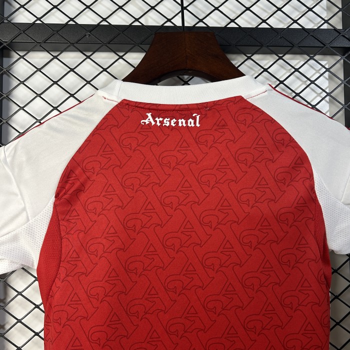 Youth Uniform Kids Kit 2025-2026 Arsenal Home Soccer Jersey Shorts Child Football Set