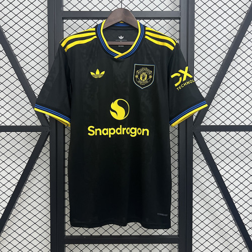 Fan Version 2025-2026 Manchester United Third Away Black Soccer Jersey Football Shirt