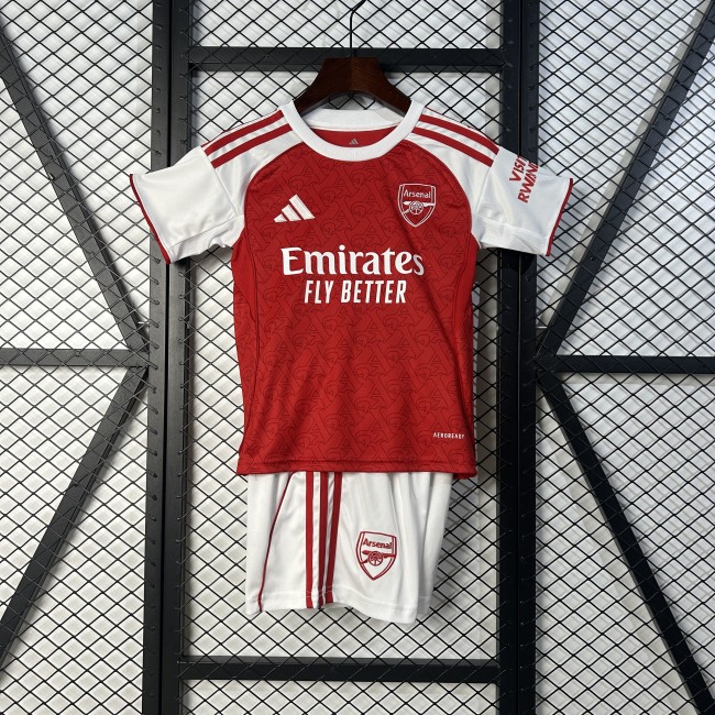 Youth Uniform Kids Kit 2025-2026 Arsenal Home Soccer Jersey Shorts Child Football Set