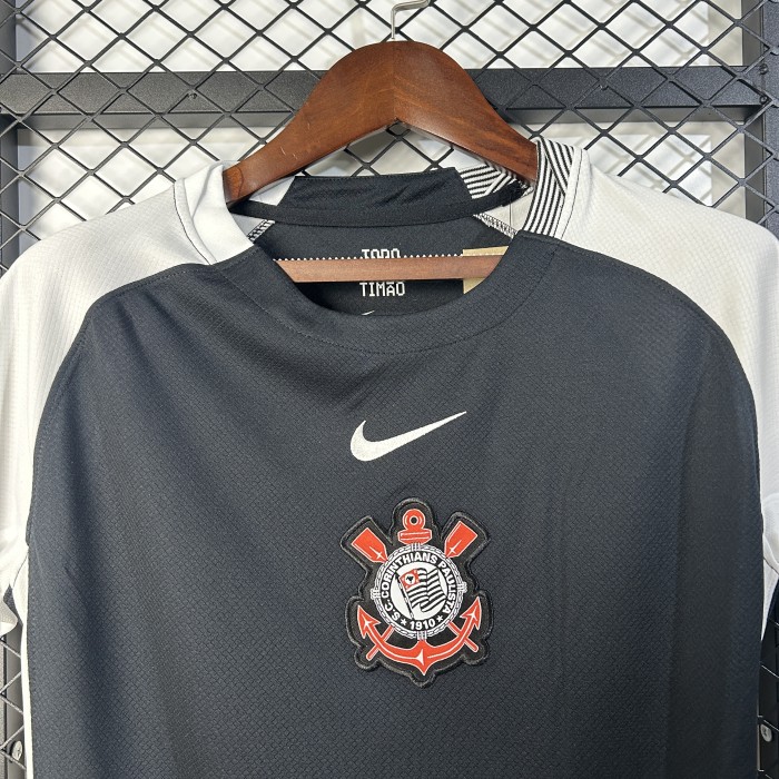 Woman 2025-2026 Corinthians Away Black Soccer Jersey Girl Football Shirt