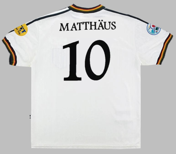 with Patch Retro Jersey 1996 Germany MATTHAUS 10 Home Soccer Jersey Vintage Football Shirt