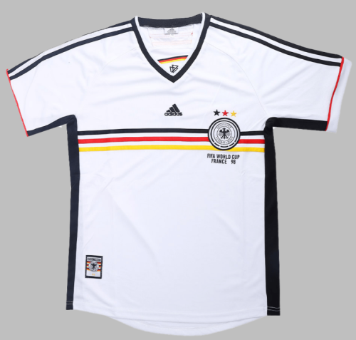 with Front Lettering Retro Jersey Germany 1998 Home White Vintage Soccer Jersey