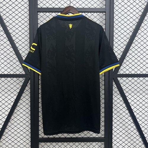 Fan Version 2025-2026 Manchester United Third Away Black Soccer Jersey Football Shirt