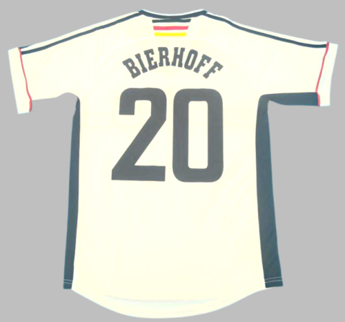 with Front Lettering Retro Jersey 1998 Germany BIERHOFF 20 Home Soccer Jersey