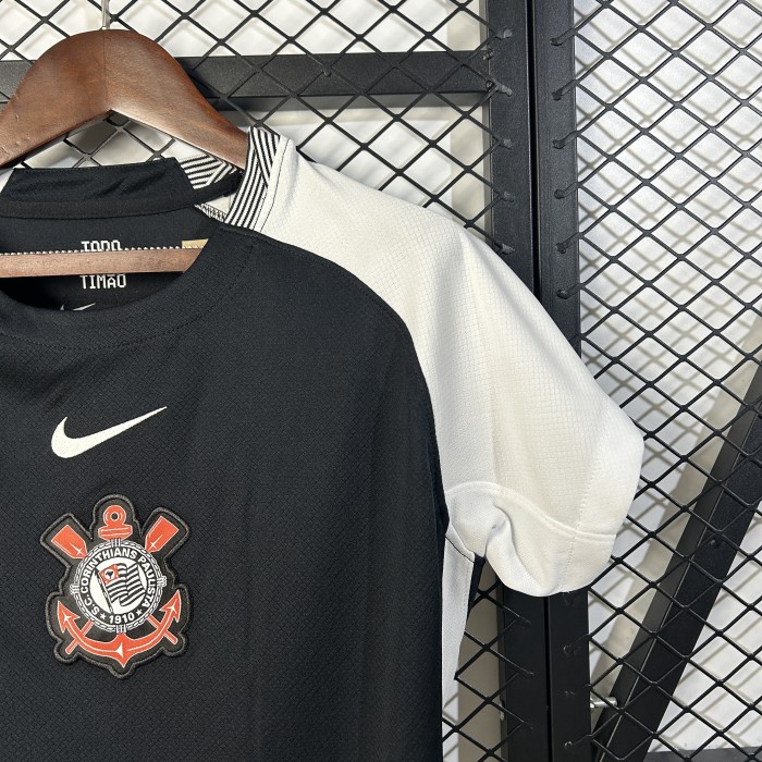 Woman 2025-2026 Corinthians Away Black Soccer Jersey Girl Football Shirt