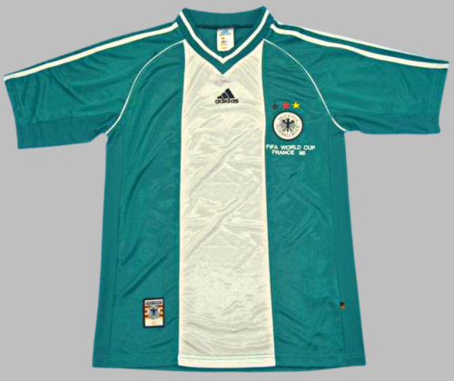 with Front Lettering Retro Jersey 1998 Germany Away Green Soccer Jersey Vintage Football Shirt