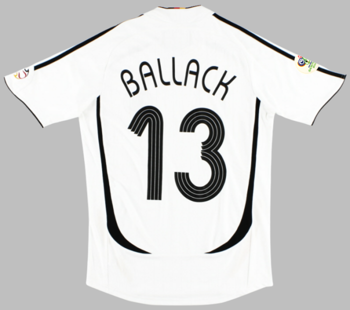 with World Cup Patch Retro Jersey 2006 Germany BALLACK 13 Home Soccer Jersey Vintage Football Shirt