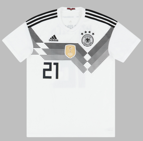 with Gold FIFA Patch Retro Jersey 2018 Germany GUNDOGAN 21 Home Soccer Jersey Vintage Football Shirt