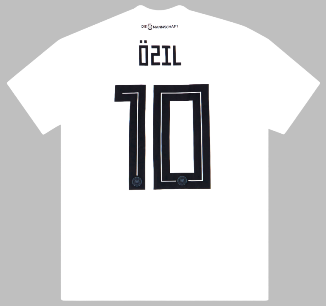 with Gold FIFA Patch Retro Jersey 2018 Germany OZIL 10 Home Soccer Jersey Vintage Football Shirt