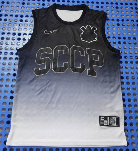 Fan Version 2025-2026 Corinthians Black/White Soccer Training Vest