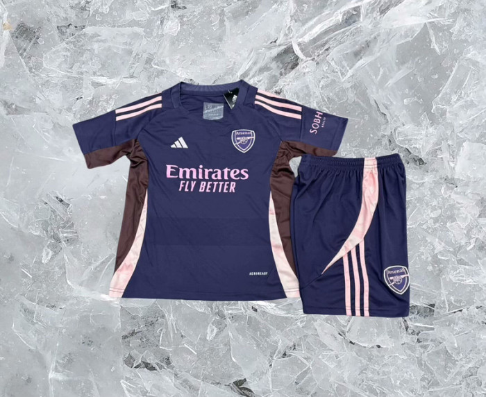 Adult Uniform 2025-2026 Arsenal Dark Blue Soccer Training Shirt and Shorts Football Set