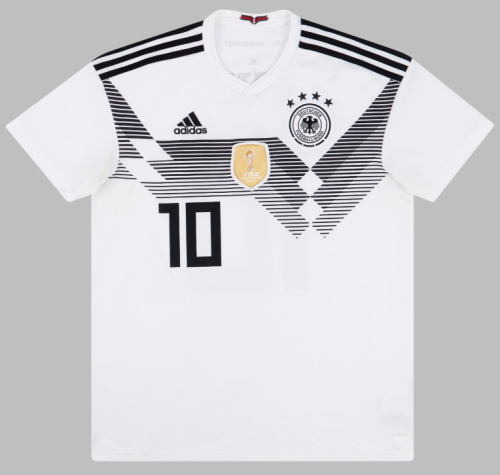with Gold FIFA Patch Retro Jersey 2018 Germany OZIL 10 Home Soccer Jersey Vintage Football Shirt