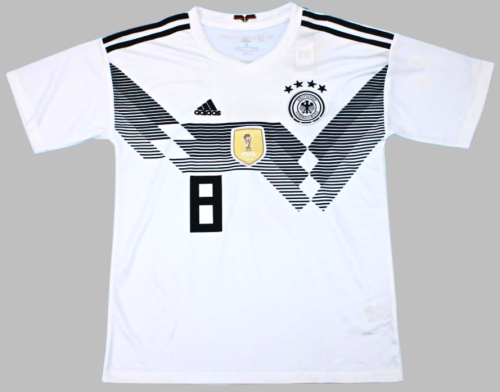 with Gold FIFA Patch Retro Jersey 2018 Germany KROOS 8 Home Soccer Jersey Vintage Football Shirt
